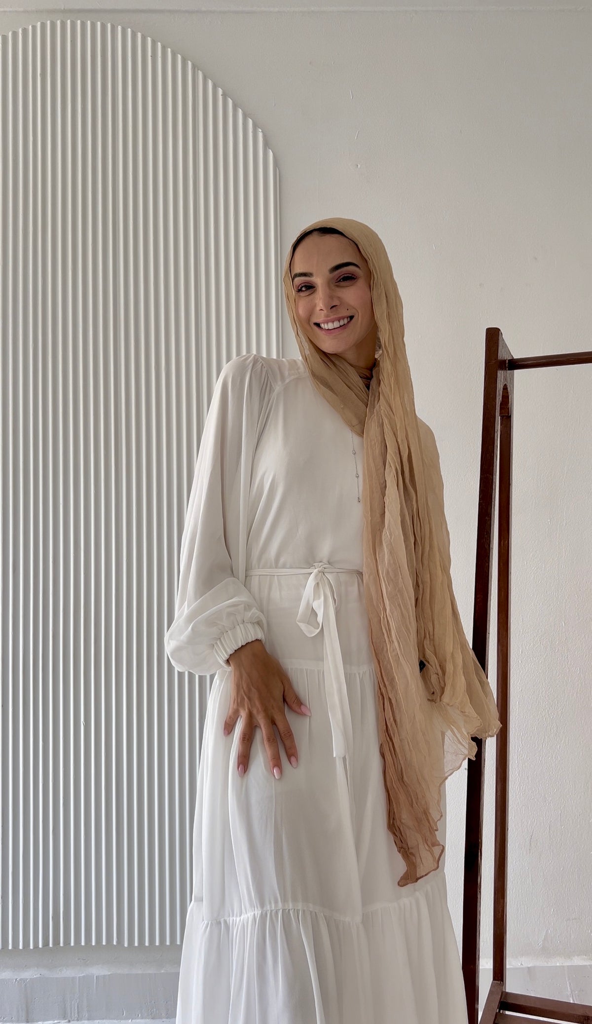 MIXED SHASH SCARF -CAFE