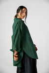 OVER SIZED LINEN SHIRT -DARK GREEN
