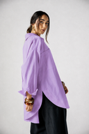 OVER SIZED LINEN SHIRT - LILAC