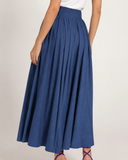 HIGH WAIST DENIM SKIRT -NAVY BLUE