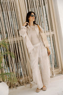LINEAR LINEN SHIRT -Beige