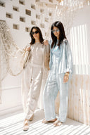 LINEAR LINEN SHIRT -BABY BLUE