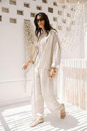 LINEAR LINEN SHIRT -Beige