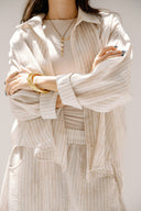 LINEAR LINEN SHIRT -Beige