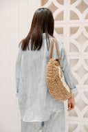 LINEAR LINEN SHIRT -BABY BLUE