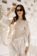 LINEAR LINEN SHIRT -Beige