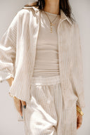 LINEAR LINEN SHIRT -Beige