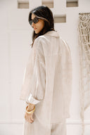 LINEAR LINEN SHIRT -Beige