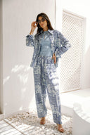 PATCHWORK LUXE SHIRT -BABY BLUE