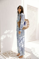 PATCHWORK LUXE SHIRT -BABY BLUE