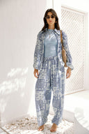 PATCHWORK LUXE SHIRT -BABY BLUE