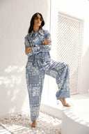PATCHWORK LUXE SHIRT -BABY BLUE