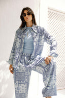 PATCHWORK LUXE SHIRT -BABY BLUE
