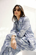 PATCHWORK LUXE SHIRT -BABY BLUE