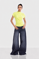 DRAPED COWL TOP - YELLOW