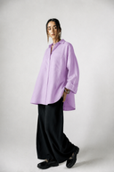 OVER SIZED LINEN SHIRT - LILAC