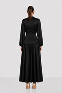 SOFT SATIN DRESS -BLACK
