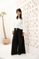 PLAIN WRAP BLOUSE -OFFWHITE