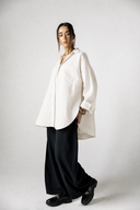 OVER SIZED LINEN SHIRT -OFF White