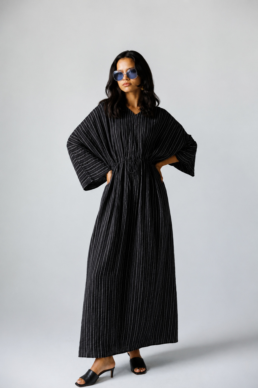 Minimal Stripe Dress -BLACK – Pistage