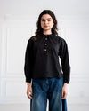 PLAIN BLOUSE -BLACK
