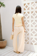 Striped pants with pockets - Yellow