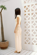 Striped pants with pockets - Yellow