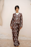 Embroidery Balloon pants -BROWN