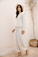 Embroidery Balloon pants -OFF WHITE