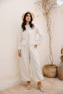 Embroidery Balloon pants -OFF WHITE