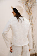 Floral Tie Blouse -OFF WHITE