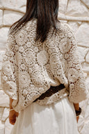 CROCHET OVERSIZED BLOUSE -Beige