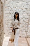 CROCHET OVERSIZED BLOUSE -Beige