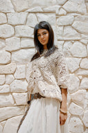 CROCHET OVERSIZED BLOUSE -Beige