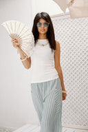 Sleeveless Ribbed Basic TOP - OFF WHITE