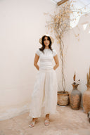 Embroidery Balloon pants -OFF WHITE