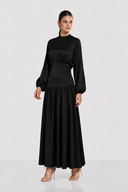 SOFT SATIN DRESS -BLACK