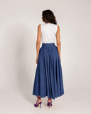 HIGH WAIST DENIM SKIRT -NAVY BLUE