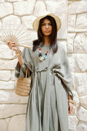 RELAXED WAIST DRESS -OLIVE