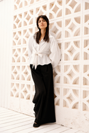 PLAIN WRAP BLOUSE -OFFWHITE