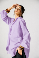 OVER SIZED LINEN SHIRT - LILAC