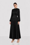 SOFT SATIN DRESS -BLACK