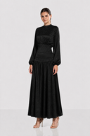 SOFT SATIN DRESS -BLACK