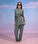 WIDE LEG SWIM PANT - DARK OLIVE