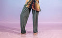 WIDE LEG SWIM PANT - DARK OLIVE