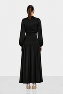 SOFT CRINKLE DRESS -BLACK