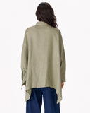 HIGH LOW LINEN SHIRT -OLIVE