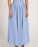 PLEATED CREPE SKIRT -BABY BLUE