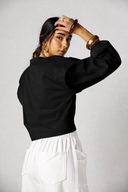 CROPPED COTTON T.SHIRT -BLACK