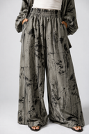 Abstract pants -OLIVE